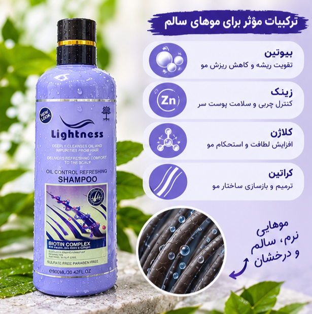 پک شامپو و ماسک مو لایتنس برای موهای چرب مدل Oil Control Refreshing