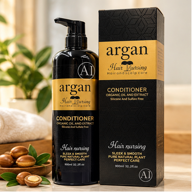 شامپو مو هیر نرسینگ کراتینه بدون سولفات آرگان argan مدل Hair nursing حجم 900 میل